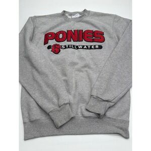 Champion Eco Stillwater Ponies Sweatshirt Mens Small Grey Crewneck Pullover